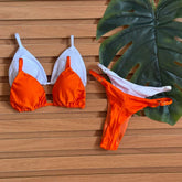 KIT 2 Biquini Cortininha Regulador Branco/Laranja
