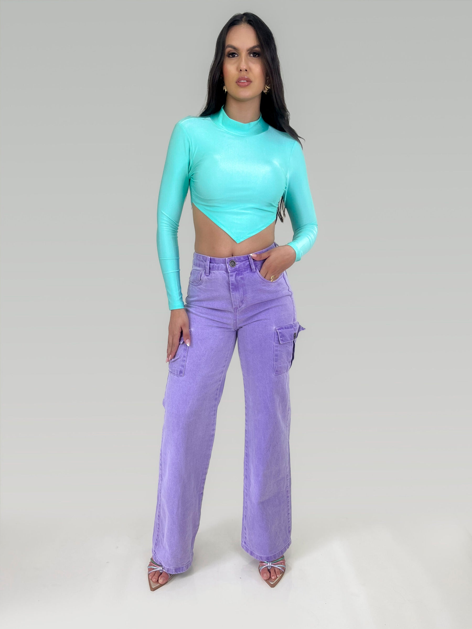Cropped Seta Manga Longa Ref: 318