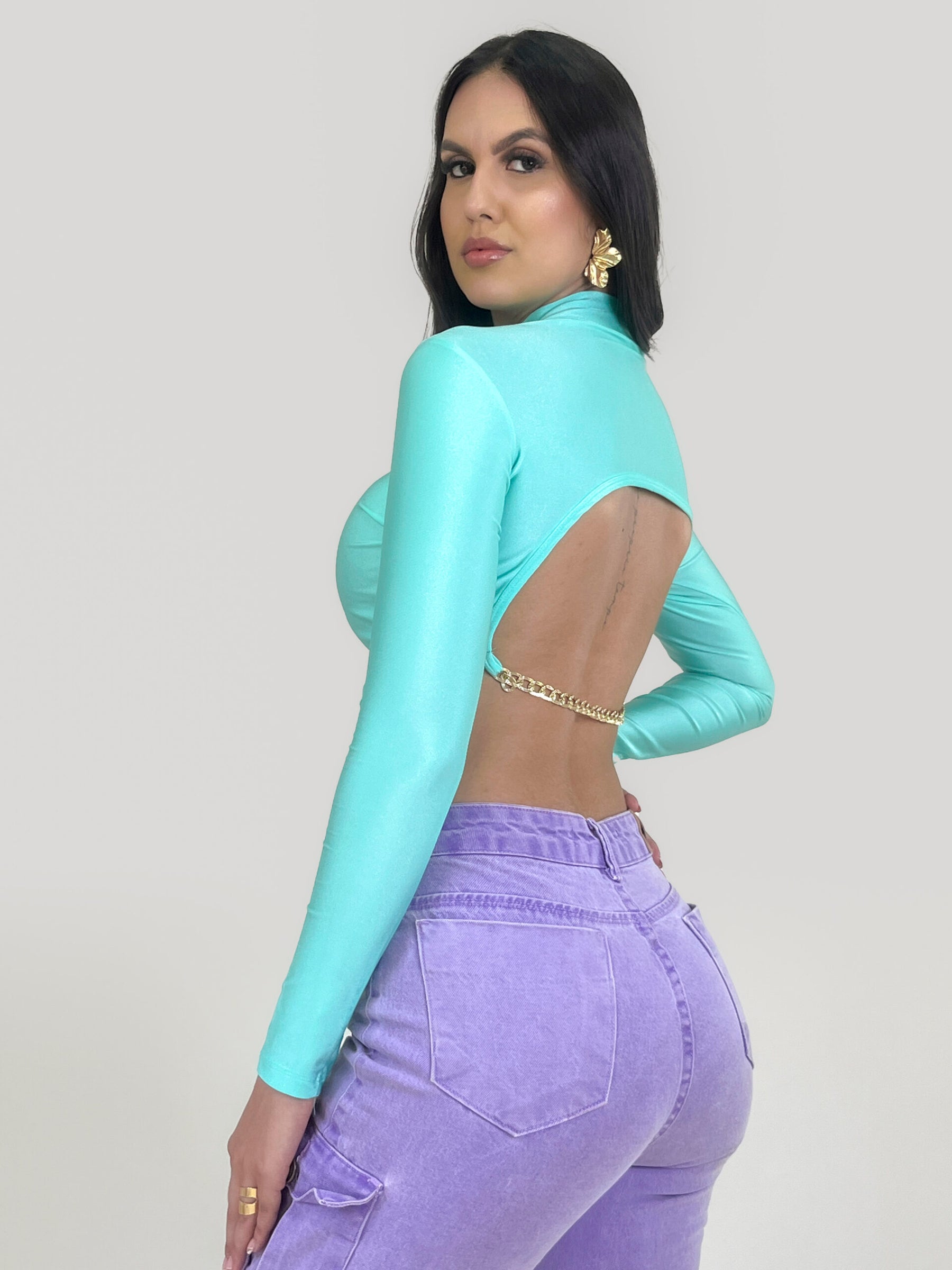 Cropped Seta Manga Longa Ref: 318
