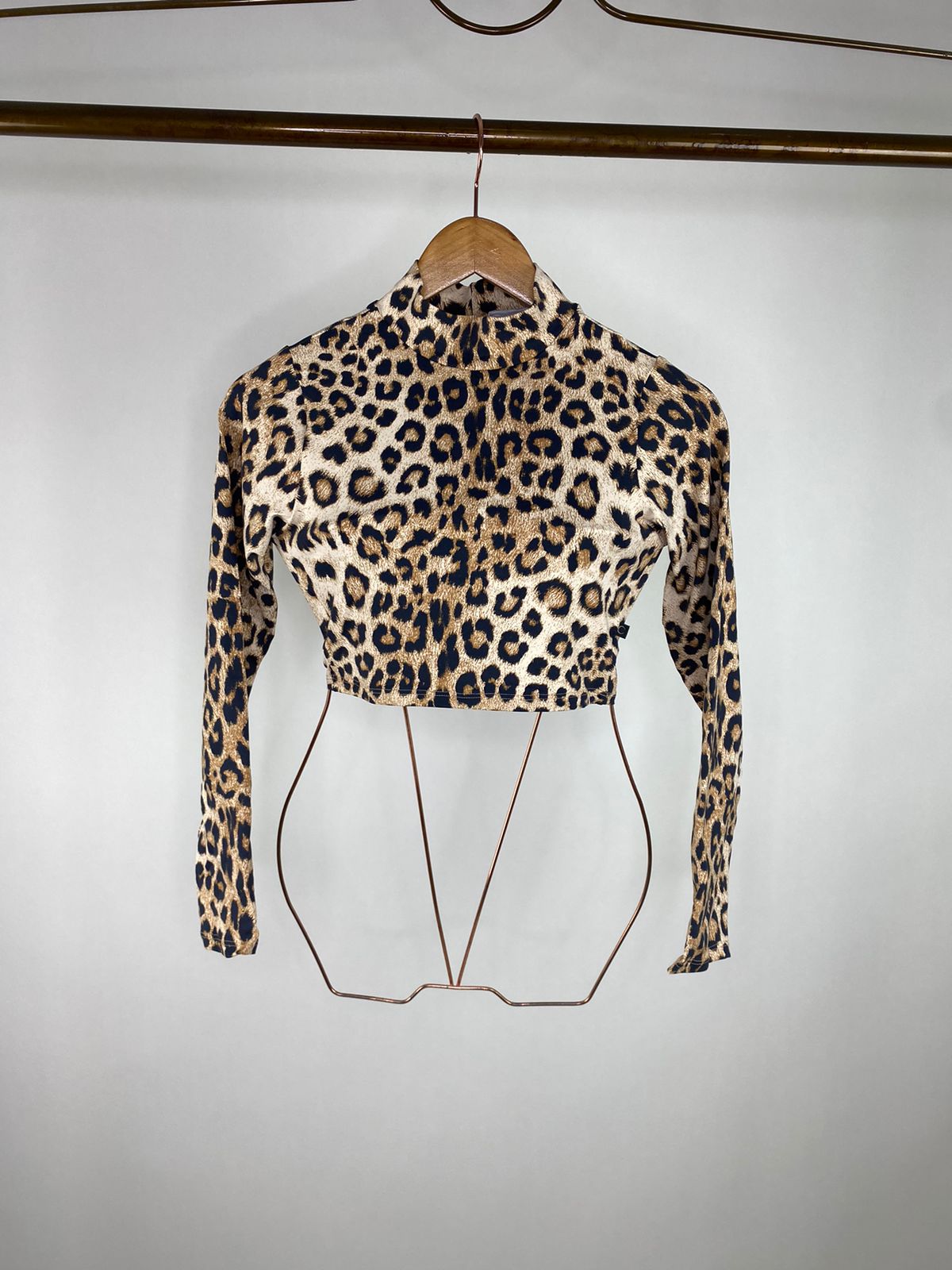 Cropped de Manga longa Animal Print Ref: 439