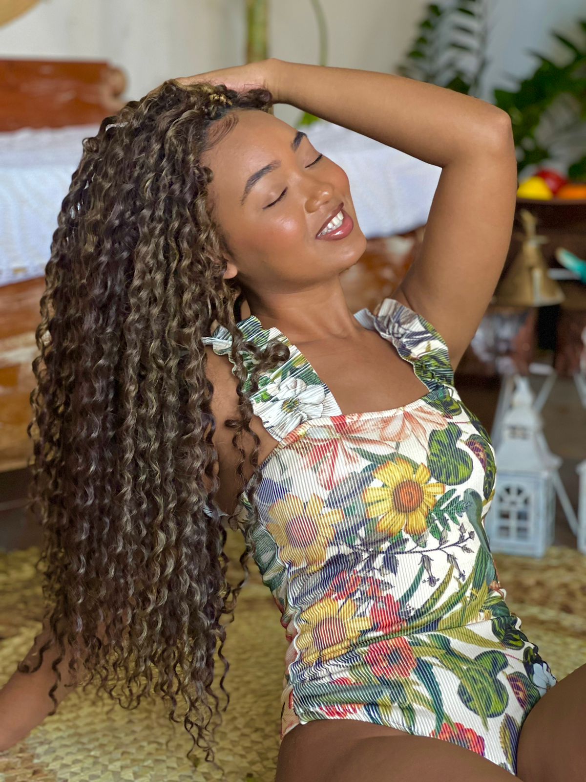 Body Maiô Maria Floral Off Ref: 105