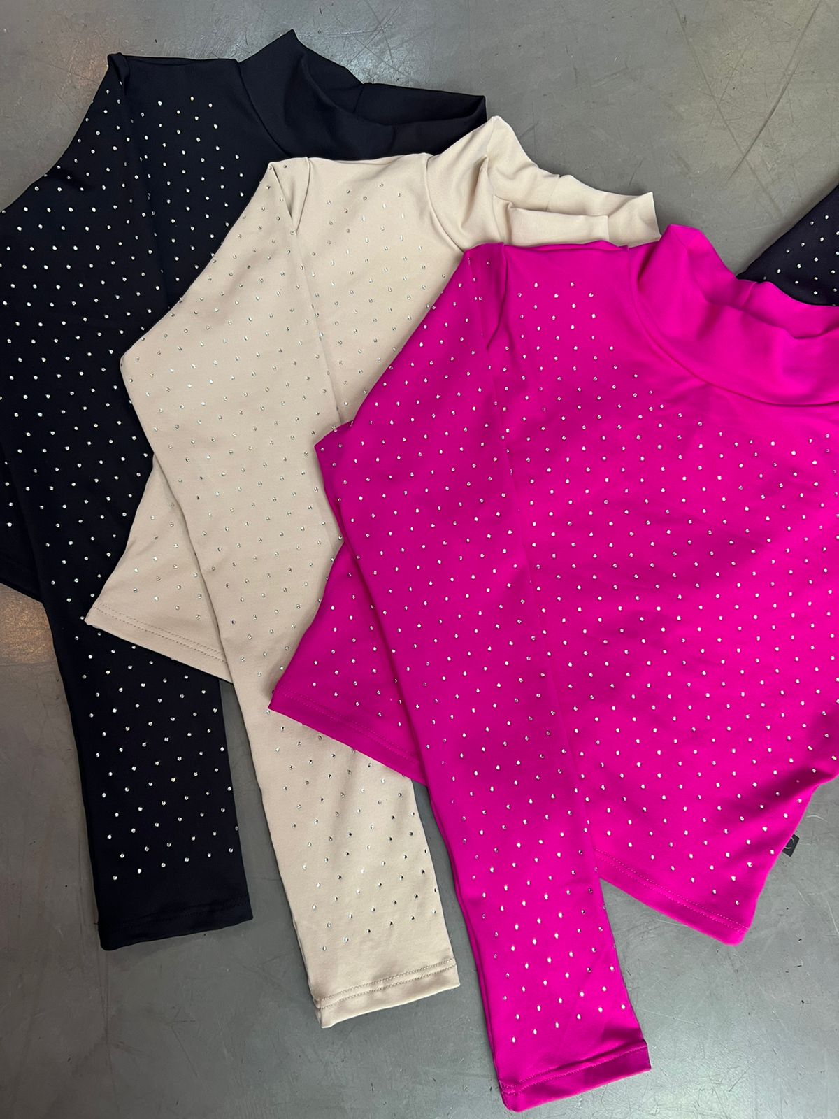 Cropped Manga Longa Strass Ref: 199