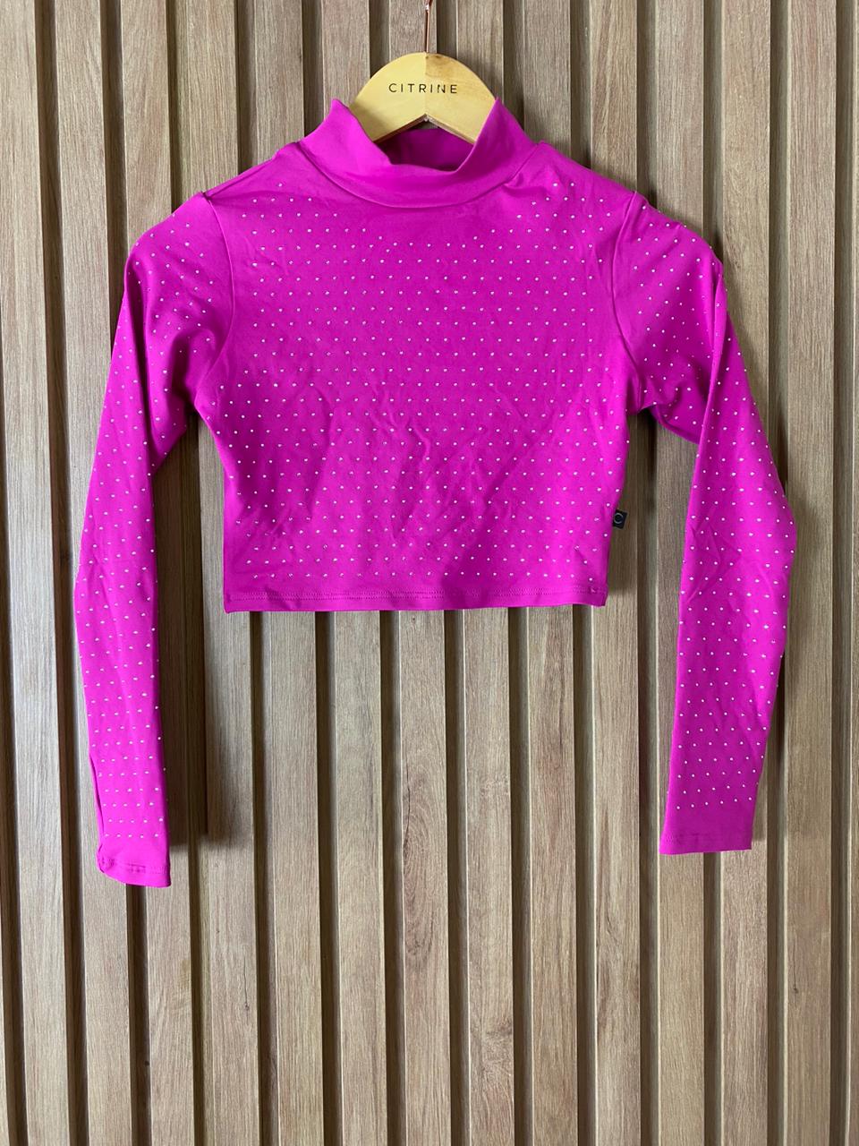 Cropped Manga Longa Strass Ref: 199