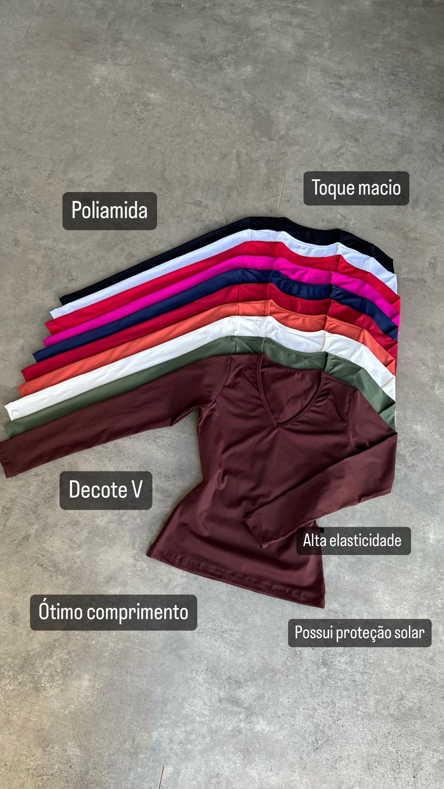 Blusa Baby Look Gola V Manga Longa Ref: 023