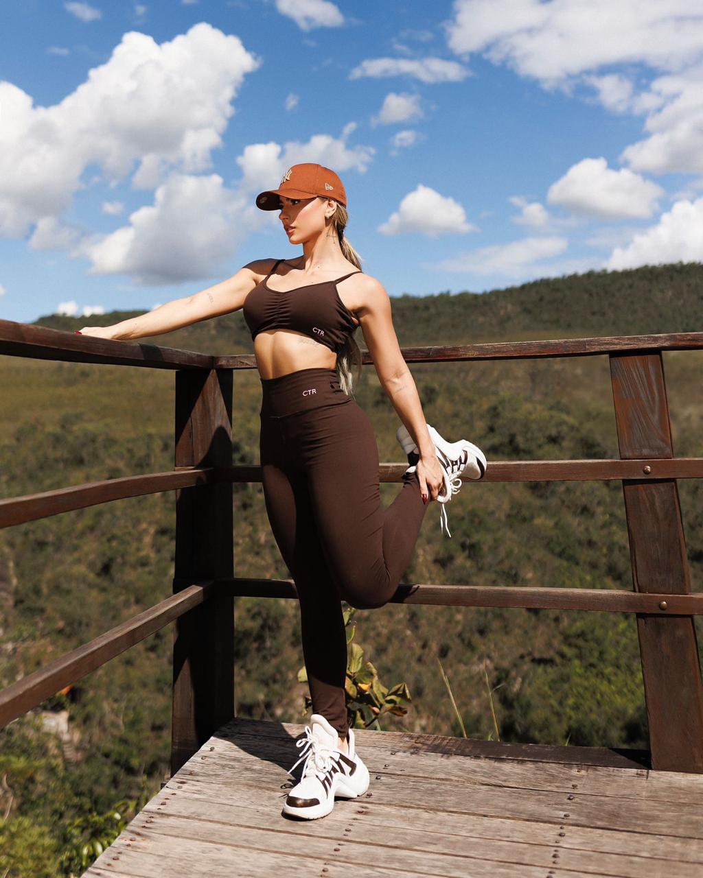 Calça Legging Básica + Top Franzido Ref: 155