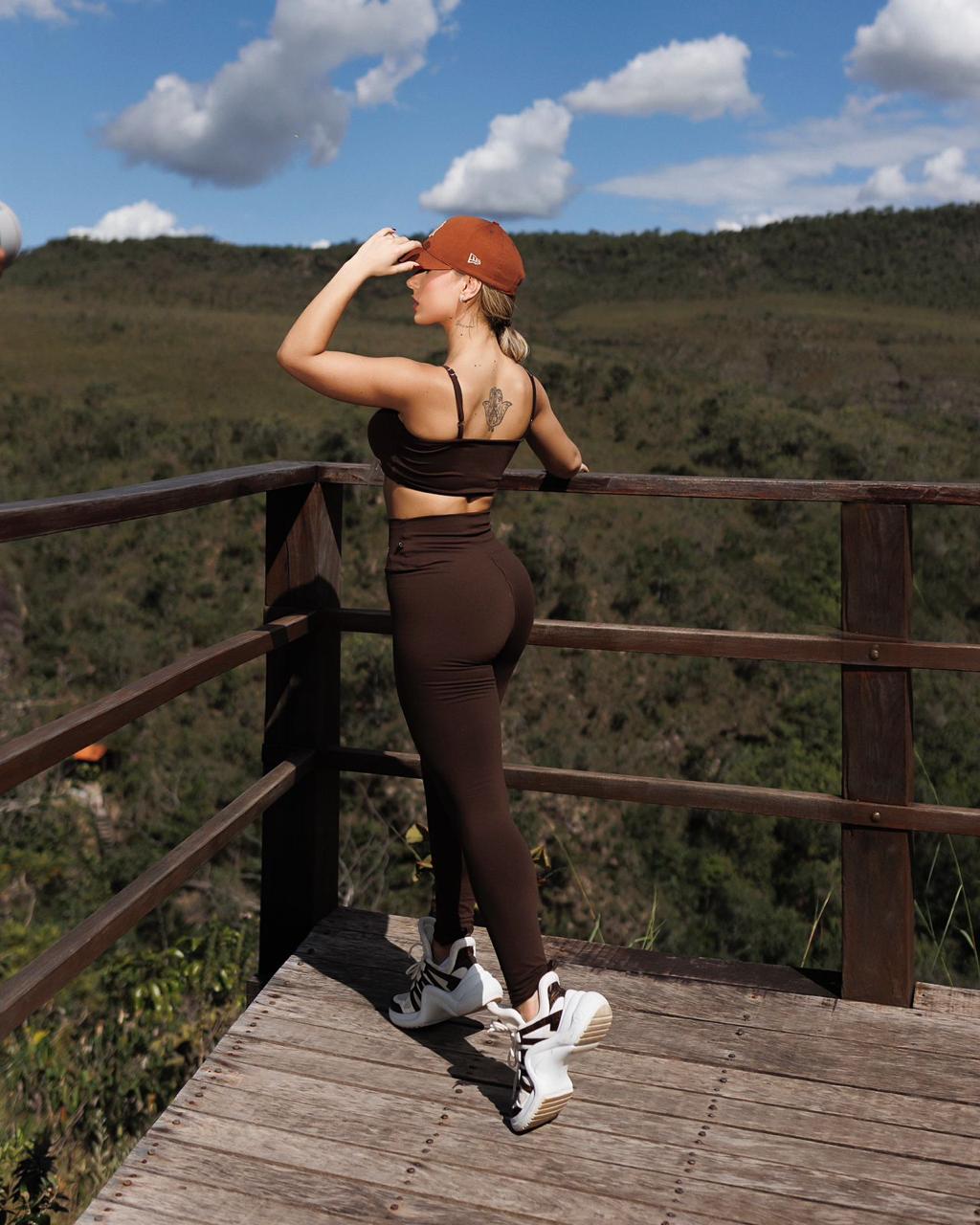 Calça Legging Básica + Top Franzido Ref: 155