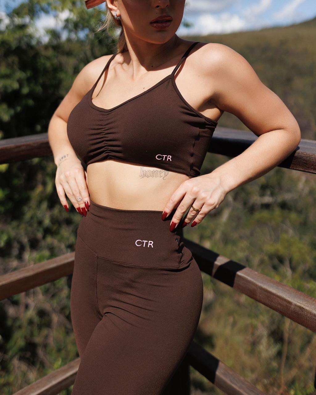 Calça Legging Básica + Top Franzido Ref: 155