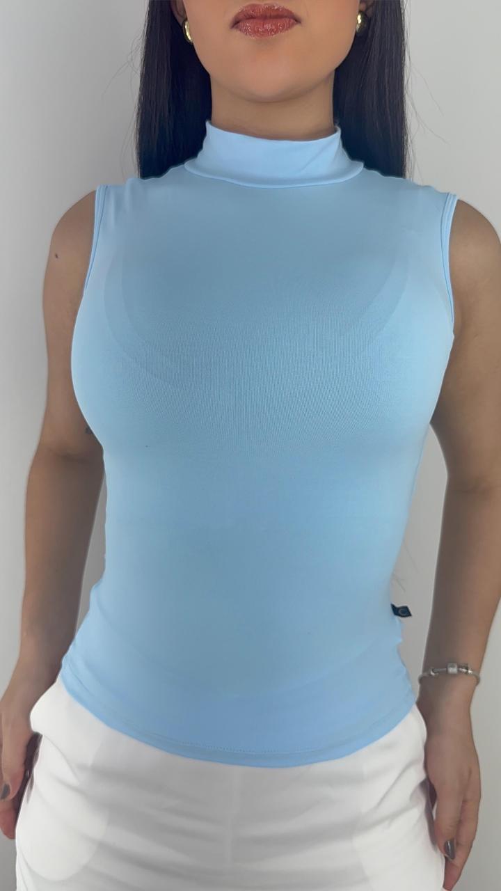 Blusa Baby Look Gola Alta Sem Manga Ref: 09