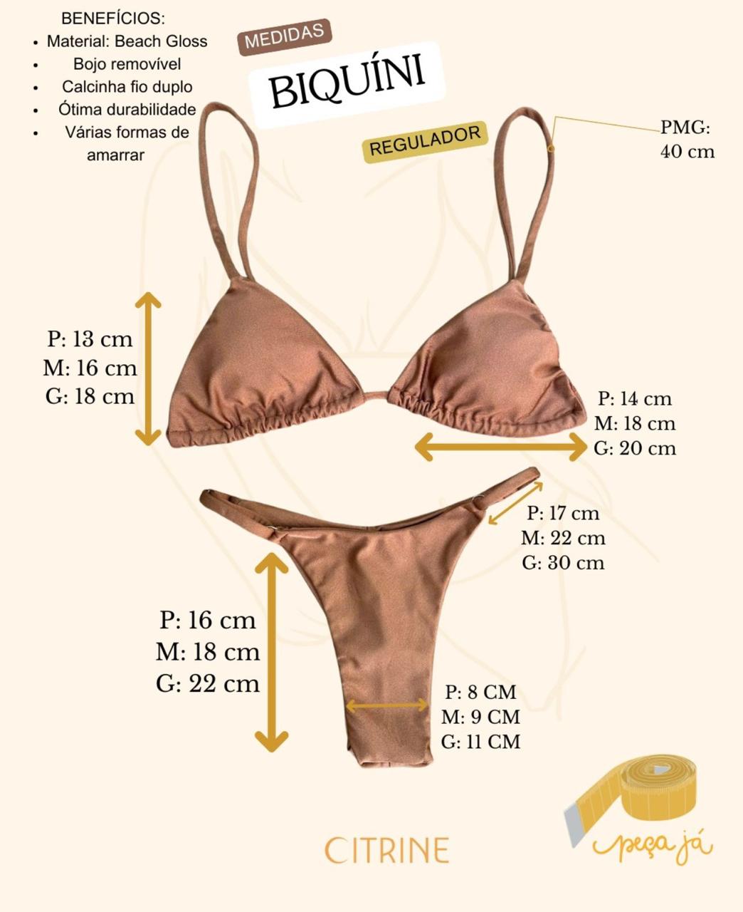 KIT 3 Biquini Cortininha Regulador Preto/Azul Bic/Verde Militar