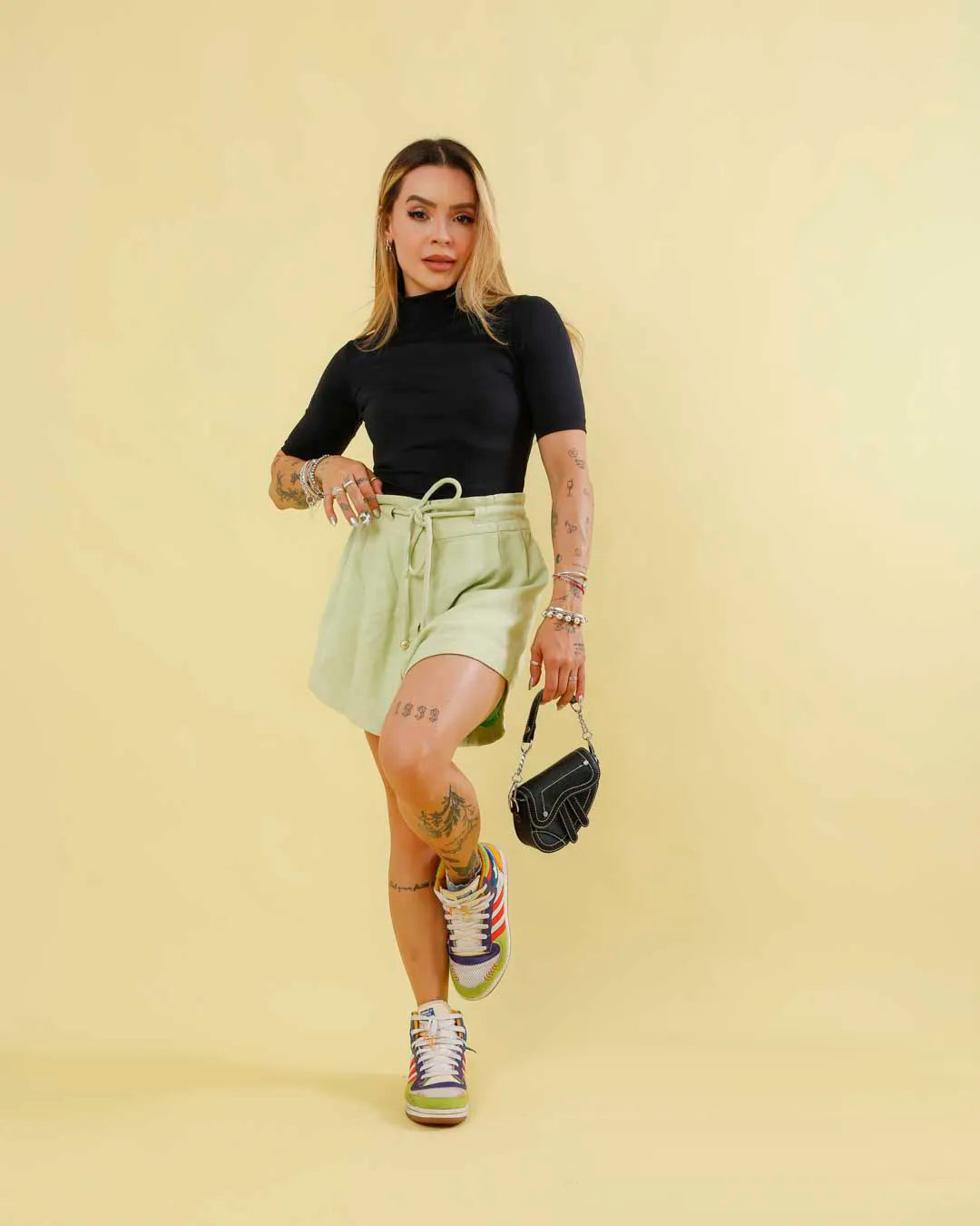 Blusa Baby Look Gola Alta Manga Ref: 010