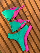 KIT 2 Biquíni Cortininha Calcinha Asa Delta Rosa Pink Claro/Verde Jade