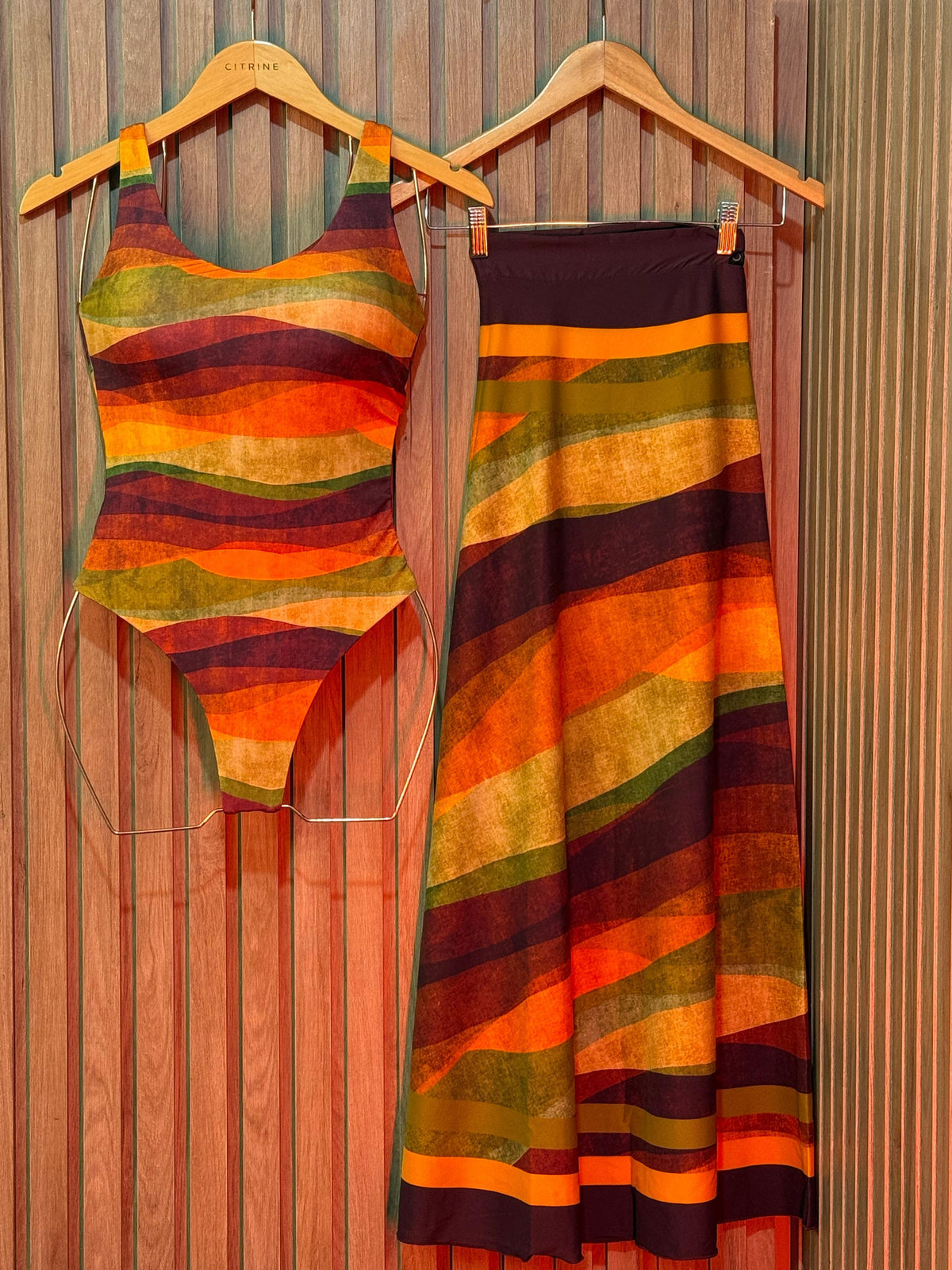 Conjunto Body Maiô e Saida de Banho Boêmia