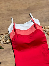 Kit 3 Regatas com Bojo Vermelho/Goiaba/Branco