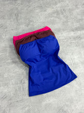 Kit 3 Blusa Cropped Tube Rosa Pink Claro/Uva/Azul Bic