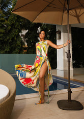 Conjunto Body Maiô e Saida de Banho Jungle Localizada