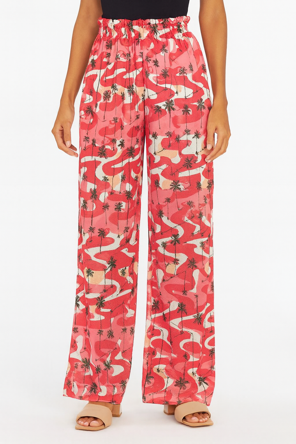 Calça Pantalona Coqueiro Rosa Ref: