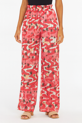 Calça Pantalona Coqueiro Rosa Ref: