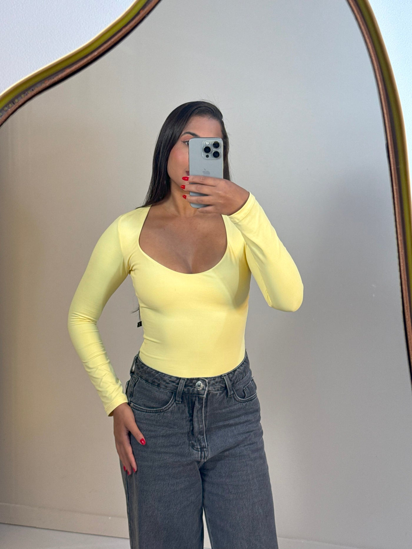 Blusa Decote Coração Manga Longa Ref: 879