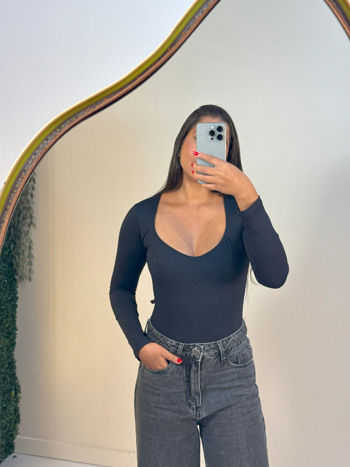Blusa Decote Coração Manga Longa Ref: 879