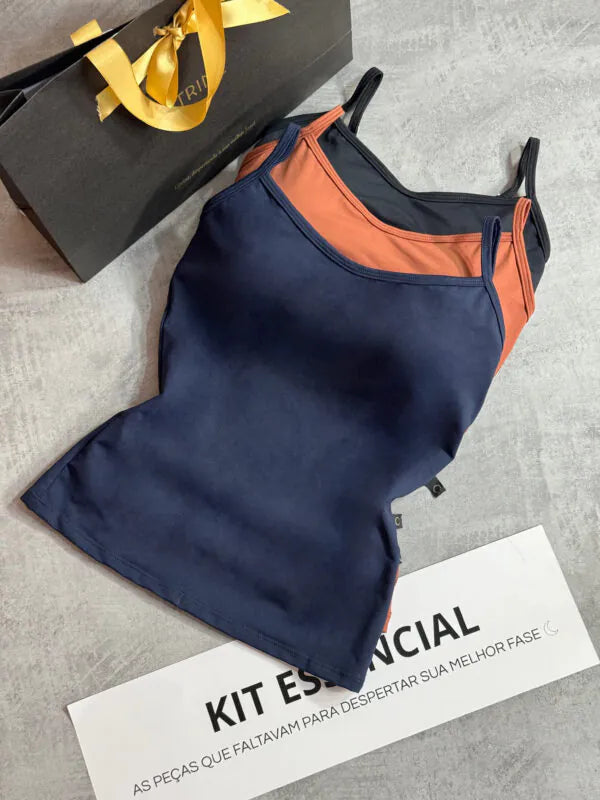 Kit 3 Regata com Bojo Marinho/Ocre/Preto