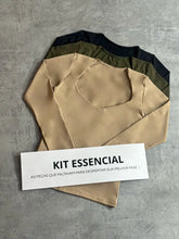 Kit 3 Blusa Decote Coração Bege/Militar/Preto