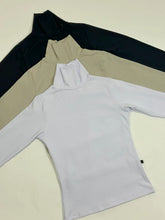 kit 3 Blusas Manga Longa Cacharrel Preto/Bege/Branco