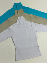 kit 3 Blusas Manga Longa Cacharrel Branco/Bege/Celeste