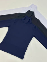 kit 3 Blusas Manga Longa Cacharrel Branco/Preto/Marinho