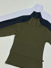 kit 3 Blusas Manga Longa Cacharrel Branco/Preto/Militar