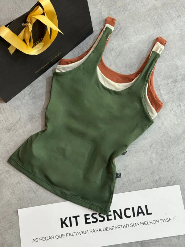 Kit 3 Regata Basic Verde Militar/Bege/Chocolate
