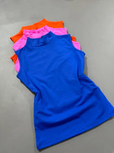 Kit 3 Blusa Baby Look Gola Alta Sem Manga Bic/Chiclete/Laranja