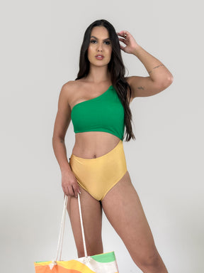 Body Maiô Sensação Verde com Dourado Ref: 130