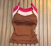 Kit 3 Regatas com Bojo Chocolate/Rosé/Rosa Pink Escuro