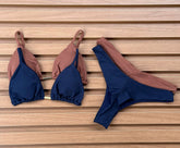 KIT 2 Biquíni Cortininha Calcinha Asa Delta Chocolate/Preto