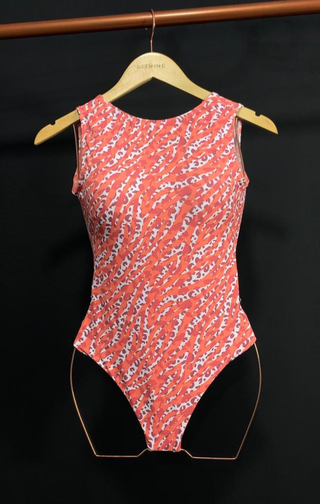 Body Maiô Gola Canoa Animal Print Rajado Ref: 422