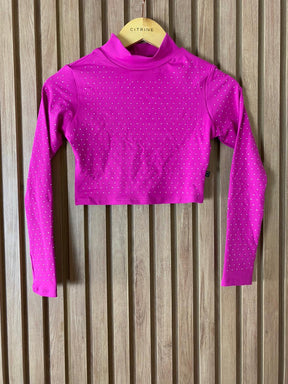 Cropped Manga Longa Strass Ref: 199