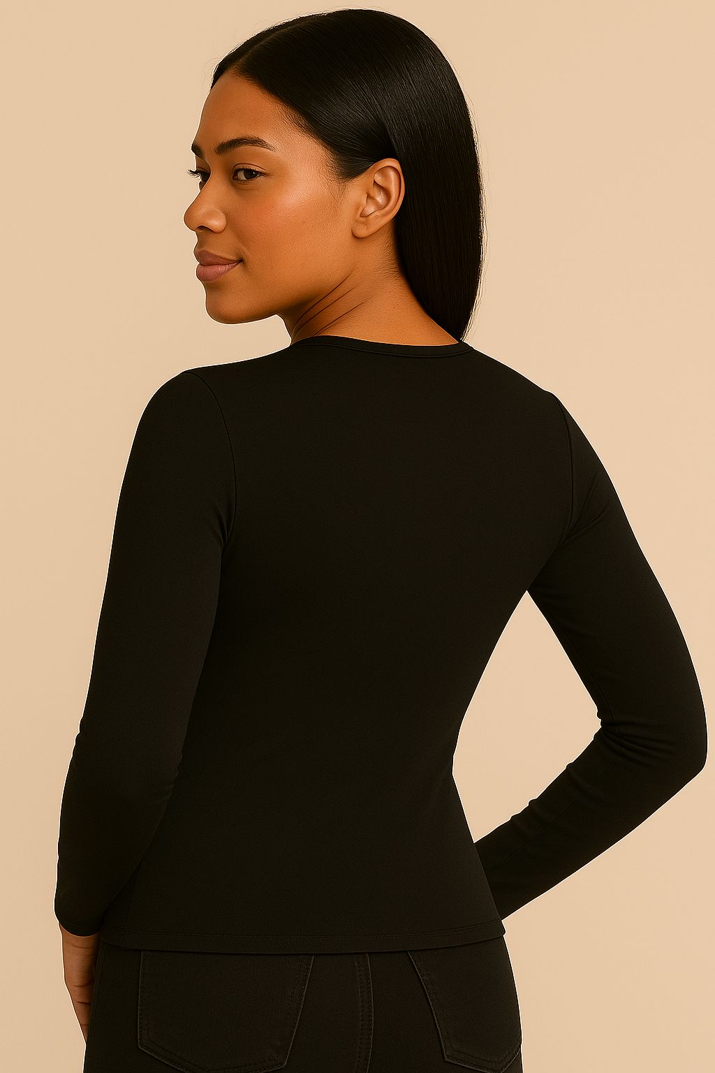 Blusa Decote Coração Manga Longa Ref: 879