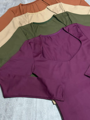 Blusa Decote Coração Manga Longa Ref: 879