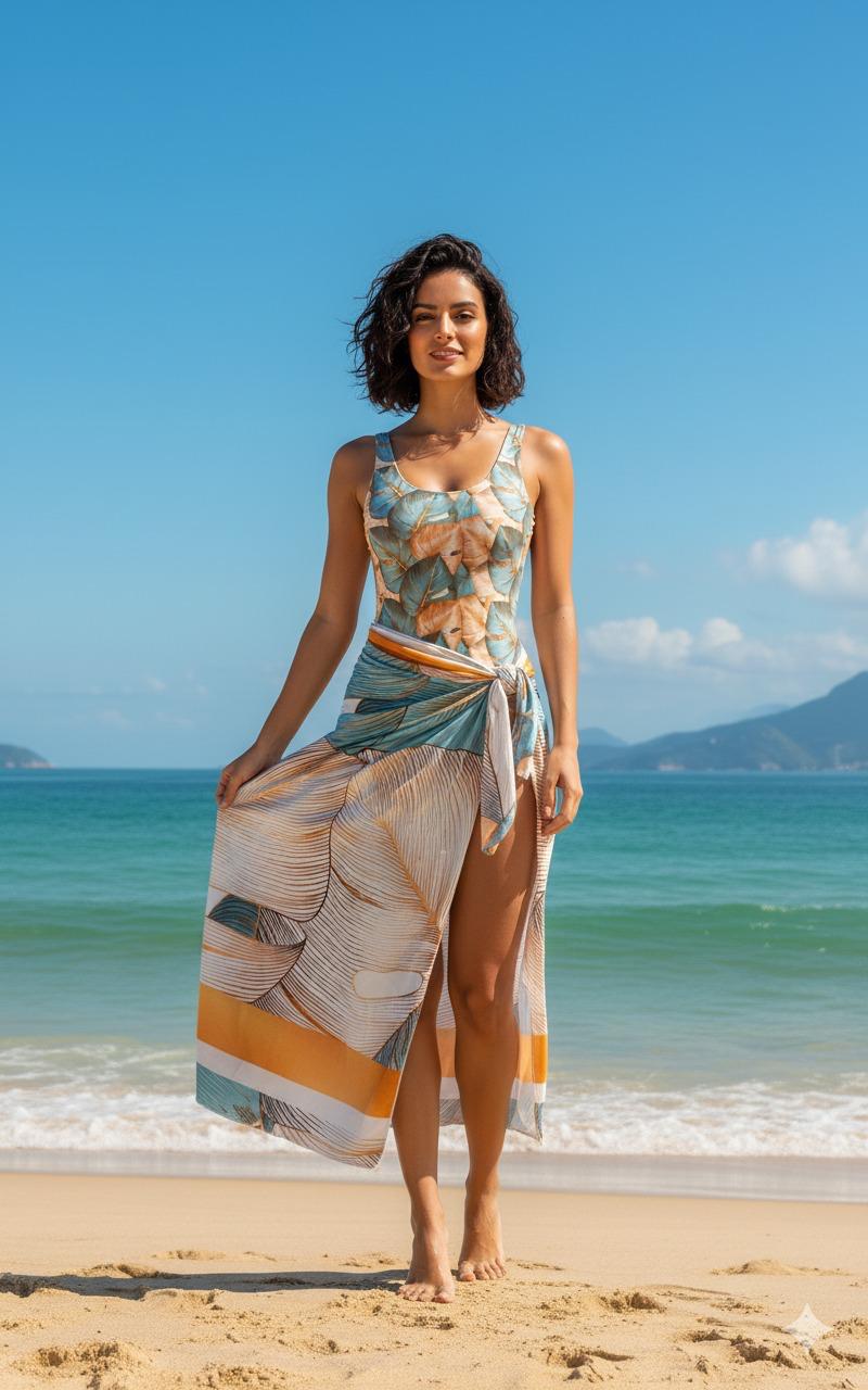 Conjunto Body Maiô e Saida de Banho Reviera