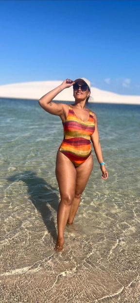 Conjunto Body Maiô e Saida de Banho Boêmia