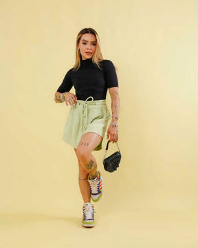 Blusa Baby Look Gola Alta Manga Ref: 010