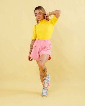 Blusa Baby Look Gola Alta Manga Ref: 010