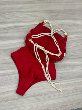 Body Maiô Sonhos Lírios Vermelho Ref: 070